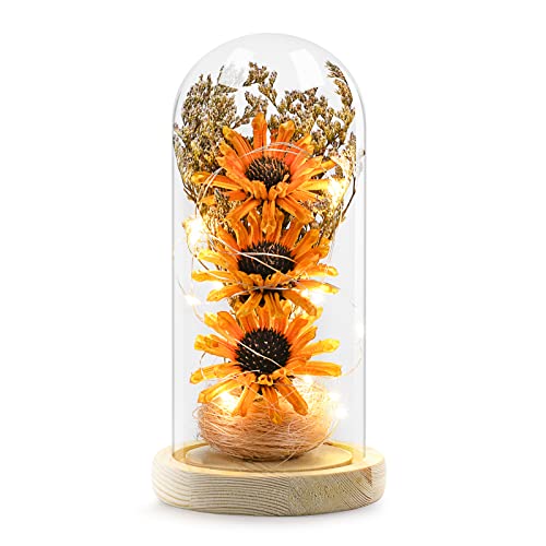 socathey Sunflower Gifts for Women, Sunflowers Artificial Flowers in Glass
