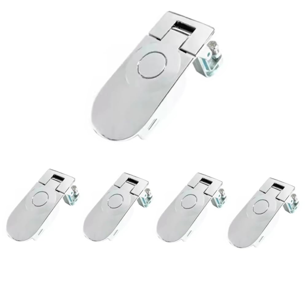 TANFEI Silver Compression Latch Lock Trigger Latch, Adjustable Lever Hand Operated Compression Latch for RV Trailer Truck Boat (keyless, MS609-35 (height 35mm))