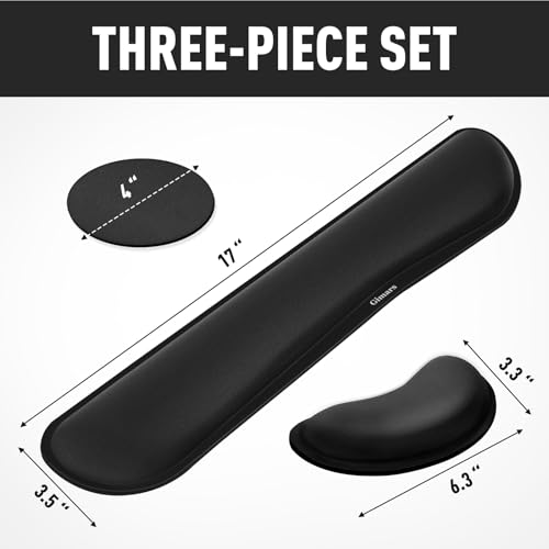 Image of Gimars Memory Foam Non Slip Keyboard Wrist Rest Pad and Mouse Wrist Rest Support For Office, Computer, Laptop, & Mac - Durable & Comfortable & Lightweight For Easy Typing & Pain Relief