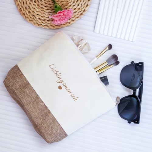 Geschenke für die Freundin – Kosmetiktasche Lieblingsmensch, Schminktasche als Geschenkidee für Beste Freundin, Mama, Schwester oder Partnerin, Geburtstags Frauen