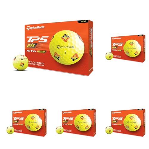 �e�[���[���C�h(TAYLOR MADE) TMJ24 TP5 pix YLW JPN 12���� �e�B�[�s�[�t�@�C�u �s�b�N�X �C�G���[ �S���t�{�[�� 2024�N���f�� �C�G���[ (× 5)