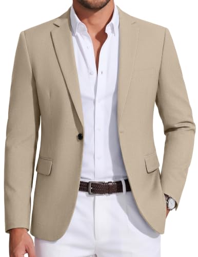 Image of COOFANDY Mens Sport Coat Casual Blazer One Button Business Suit Jacket