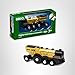 BRIO World Mighty Golden Action Locomotive - Battery Operated Toy Train for Wooden Track - Motorized Train with Lights & Sound - Works with All BRIO Sets - Exciting, Interactive Play - Ages 3 & Up