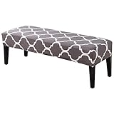 NILUOH Dining Room Bench Covers Stretch Spandex Upholstered Bench Slipcover Thicker Printed Non Slip