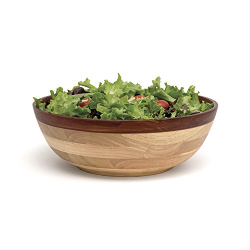 Lipper International 2-Tone Salad, Large, 12 1/4", Single Bowl, Beechwood Cherry #TOP1