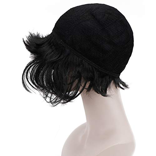 Free Beauty Black Short Bob Flapper Cosplay Wig-Synthetic Costume Women'S Natural Looking Halloween Party Christmas Bangs Wigs thumb #4