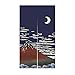 LIGICKY Noren - Tenda per porta in stile giapponese, motivo Fuji, con onda lunare, per decorare la casa, 85 x 150 cm, colore: blu navy