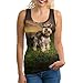 Miniature Schnauzer at Sunset Funny Women's Sports Tank Tops Workout Athletic Running Sleeveless Shirts L