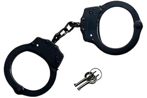 Exceptional NICKEL PLATED DOUBLE LOCK POLICE HAND CUFFS + KEYS For Enhanced Security