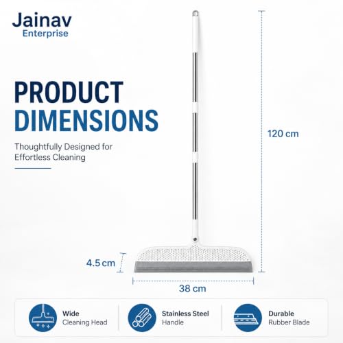 Image of Floor Wiper with Silicone Squeegee Blade Magic Broom with 180Swivel