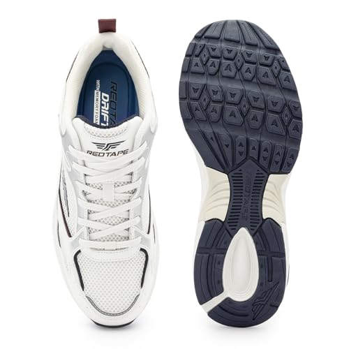 Image of Red Tape Men's Sneakers Grey Green Mesh Pu Round Toe Lace-Up