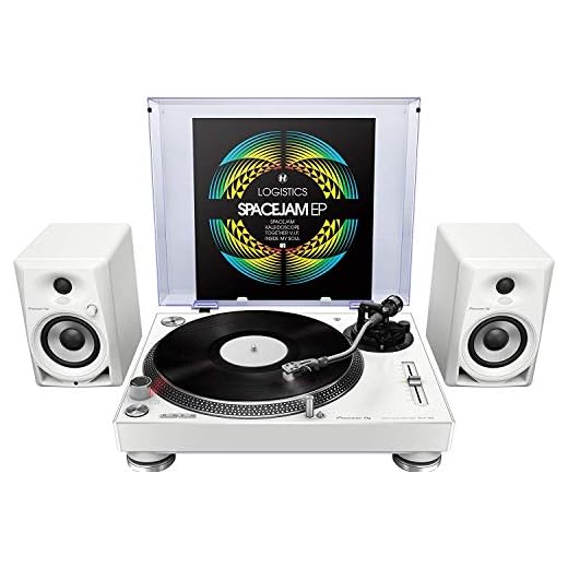 PIONEER PLX500DM-PACK-W 'kit risparmio' giradischi professionale PLX-500-W e coppia di diffusori amplificati DM-40-W