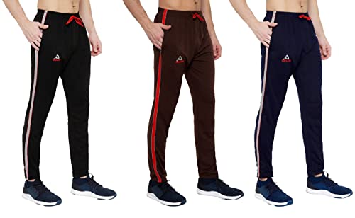 Image of GOLAZO Regular Fit Multicolor Cotton Track Pants for Men with Comfort and Style in Your Athelisure Wear