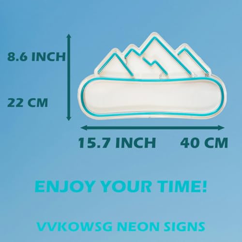 Image of Snowboarding LED Neon Sign Super Bright Acrylic Dimmable Snowy Mountain Led Light Size 15.7x8.6 in Skiing Neon Light for Shop Window Store Display Beer Bar Nightclub Grand Opening Gift