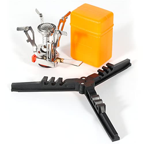 Colmthys Campingkocher,Mini Camping Gaskocher mit Standfuß Multifunktions-Ständer für Gas Kartusche und Ultralight Tragbar Klein Gasbrenner mit Piezozündung Outdoor Picknick Trekking Wandern