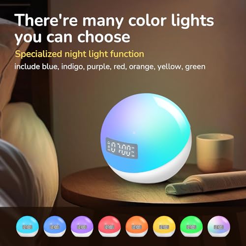 Kids-Alarm-Clock-with-Night-Light20Dimmable-Colors12-Natural-Sounds4-Custom-Alarms-and-Sunrise-Wake-UpSnoozeTimerSmart-Light-Alarm-Clock6th-Gen-APP-Control