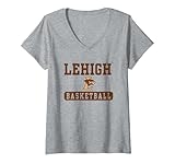 Womens Lehigh Mountain Hawks Basketball Officially Licensed V-Neck T-Shirt