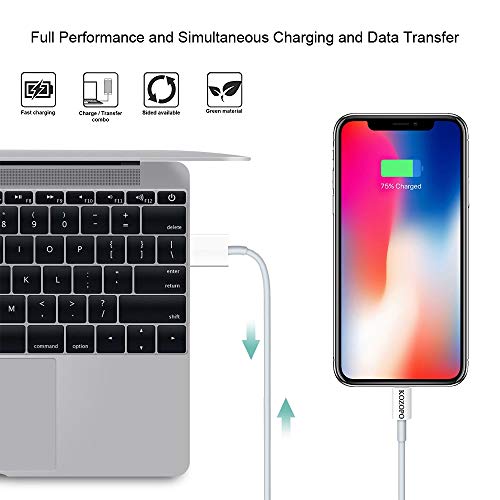 iPhone Charger, KOZOPO Lightning Cable 6FT(2-Pack) Fast Charging Data Sync Transfer Cord with 2 Port USB Plug Wall Charger Travel Adapter Compatible with iPhone 11 Pro Max XS XR X 8 7 Plus 6S 6 iPad