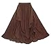Beautybatik Brown Women Plus Size Cotton Ruched Front Victorian Renaissance Medieval Maxi Ruffled Skirt with Pockets 2X