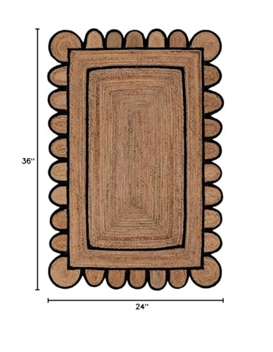 Tapete Decorativo de Yute Natural Negro 2x3 ft miniatura 3