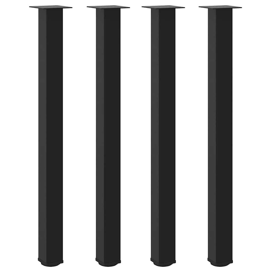 Gambe per Tavolo da Bar 4 Pezzi Nero Acciaio 110-112 cm