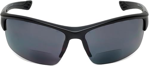 Miniatura 2 de Calabria Sport 202BF - Lentes de seguridad bifocales para lectura + 2.00 negro mate envolvente envolvente tintado, inastillable, protección UV