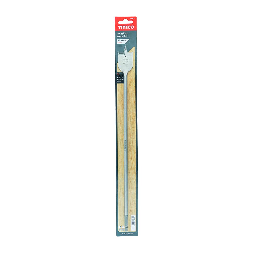 Mèche à bois longue plate TIMCO 32x400 foret charpente perçage poutre