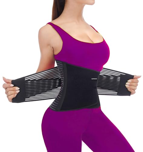 TESETON Back Brace for Men and Women, Relief Lower Back Pain Herniated Disc, Sciatica, Scoliosis, Breathable Mesh, Lumbar Support Belt with 8 reinforced Bones, Easy to Use or Carry WT02 Black-XS