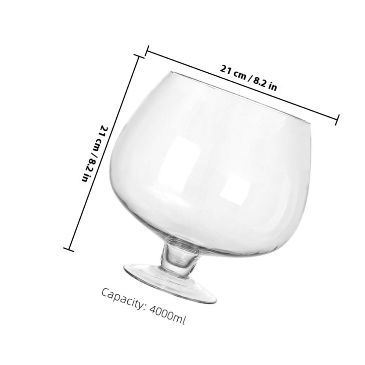 Veemoon Aquarium Multifonction en Verre Transparent pour Poisson Betta, Capacité 4000ml, Surface Lisse Pratique, pour Maison et Jardin