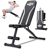 ANCHEER Foldable Adjustable Weight Bench - 8-Level Backrest Adjustment,Portable Home Gym Equipment for Full-Body Workouts (Black)