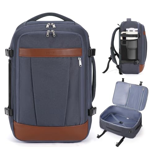ECOHUB 19 Travel Backpack for Men Women 30L Large Carry-On Backpack with 17.3 In Laptop Compartment Grey