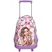 Depesche 10780 TOPModel Urban Jungle - Schul-Rucksack in Flieder mit 3 Fächern, Trägergurt, Teleskopgriff und Rädern im Dschungel-Design, Trolley mit TOPModel-Aufdruck und Leo-Anhänger