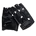 Produktbild Jorich Herren Damen Fingerlose Lederhandschuhe Halbfinger Handschuhe für Fahren Motorrad Radfahren Ungefüttert Handschuhe Cosplay Steampunk Gothic Fingerlose (Black)