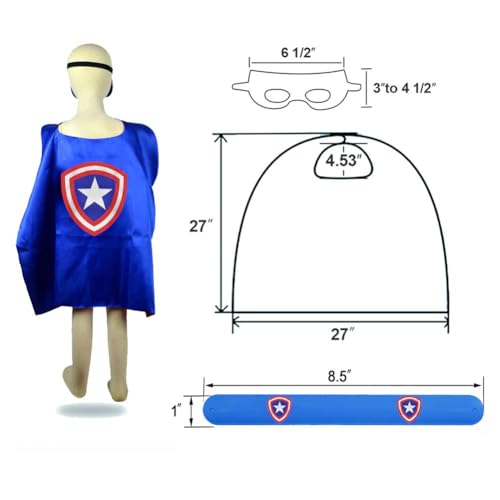 Kids Capes Set and Wristbands Kids Costumes Halloween Christmas Cosplay Dress Up for Boys Girls