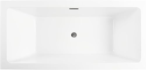 Miniatura 3 de Vanity Art Bañera independiente de 59 x 30 pulgadas  Bañeras de mejoras para el hogar con diseño contemporáneo para remojo y baño, desbordamiento y