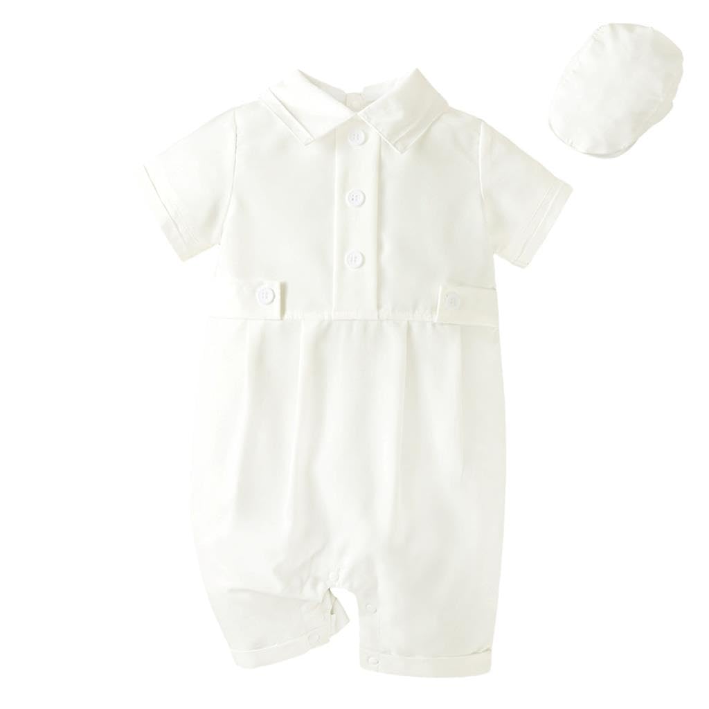 Lito Angels Abito da Battesimo con Cappello per Neonati Bambini, Taglia 6-24 Mesi, Bianco