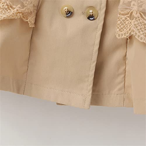 Kids Toddler Girls Ruffles Long Sleeve Trench Coat Double Breasted Lace Edge Outwear Girls Winter Jacket Baby Girl3
