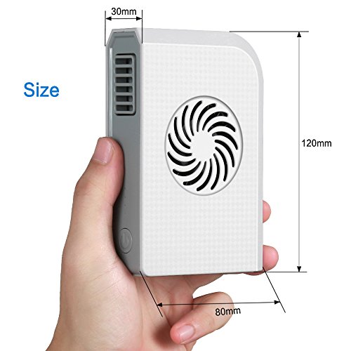 Small Personal Fan with 6000mAh Power Bank, Mini Battery Rechargeable USB Fan with Portable Phone Charger Handheld Air Conditioner Summer Cooler Bladeless No Leaf Fan (White)