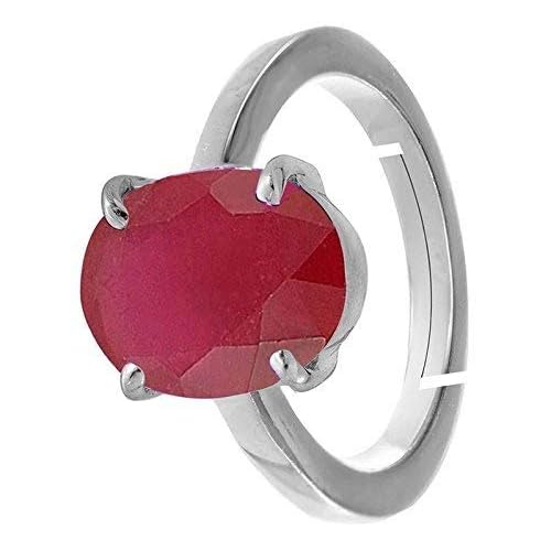PARI SALES 8.25 RATTI Ruby/Manik Stone Silver Adjustable Ring for Men 2