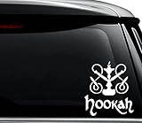 Hookah Relax Smoke Arabic Decal Sticker For Use On Laptop, Helmet, Car, Truck, Motorcycle, Windows, Bumper, Wall, and Decor Size- [15 inch] / [38 cm] Tall / Color- Matte Black