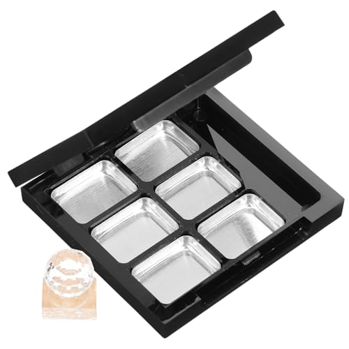 HAKIDZEL 空のアイシャドウボックス ブラシスロット メイクアップオーガナイザー 6コンパートメント リップスティックケース ハイライターホルダー 旅行用サイズ 化粧品収納