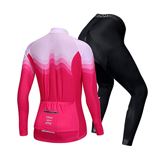 Fahrradbekleidung Damen von NUCKILY – Blumen Radtrikot Set