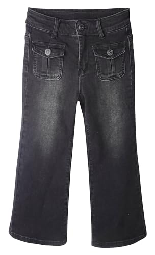 KIDSCOOL SPACE Girls Jeans, 12M-13T Wide Size Range Wide-Leg Flared Stretchy Denim Pants
