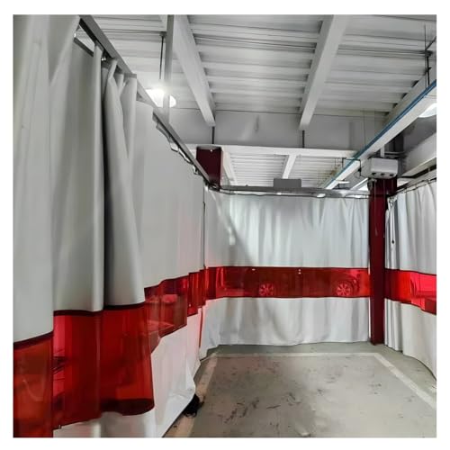 Rygcrud Schweißerschutzgitter Für Arbeitsbereiche, Industrieller Schweißerschutzvorhang Mit Kupfertülle, Garage Trennwand Flammenhemmende Paneele Feuerschutzdecken Für Lager, Werkstatt(4X2.5 M)