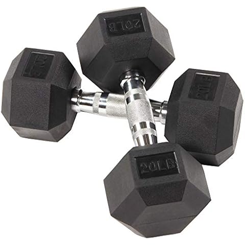BalanceFrom Mancuernas hexagonales con revestimiento de goma Cover