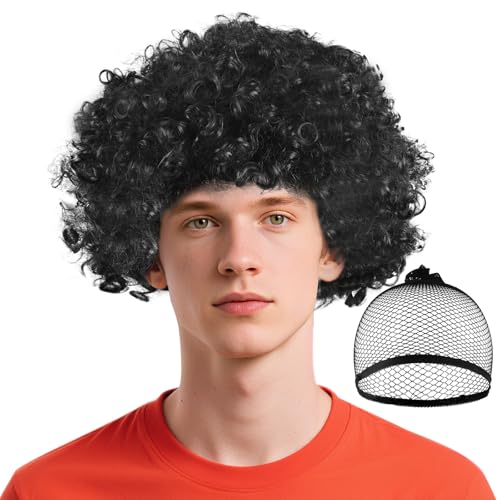 BSBUY 2 Piece Crazy Clown Wig Afro Wigs Curly Bouncy Hair Ci