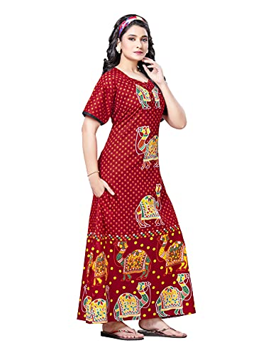 Image of PNAEONG Women Cotton Maxi Sleepwear