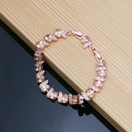 Image of LMXXVJ Fashion Tennis Bracelet Created Emerald White Gold Plated Charm Bracelet Gifts Jewelry for Women