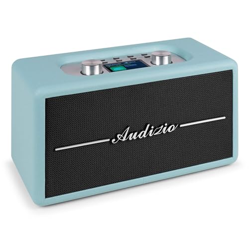 Audizio Tune60 Retro DAB+ Radio with Bluetooth Speaker, FM, USB & MicroSD Playback, LCD Display, Alarm Clock, Mains or Battery-Powered – Blue Audizio Tune60 Retro DAB+ Radio with Bluetooth Speaker, FM, USB & MicroSD Playback, LCD Display, Alarm Clock, Mains or Battery-Powered – Blue