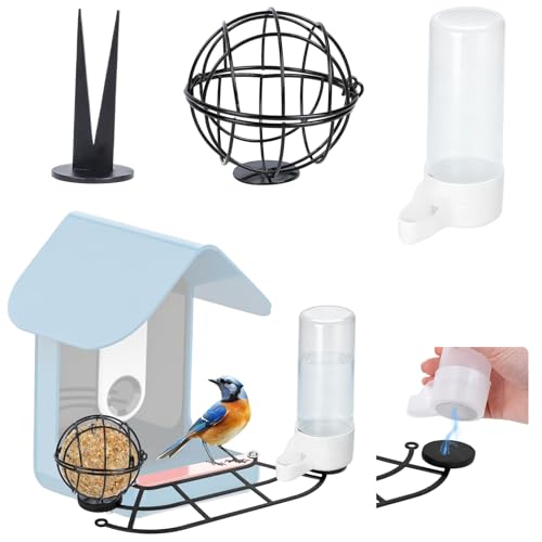 Lettry Outdoor Bird Accessories Magnetic Suet Ball Holder Fruit Spike and Water Fountain on Perch Extender Easy Attachment for Bird House Pick Any Two for Quick Swap and Strong Hold